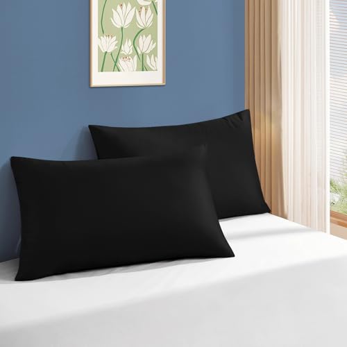 Sycoodeal King Size Bed Pillows 4 Pack, Machine Washable, Black U495