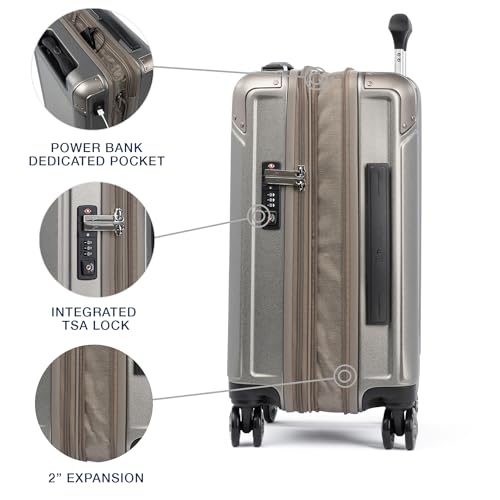 Travelpro Platinum Elite Hardside Expandable Carry-On Luggage, 8 Wheel Spinner, TSA Lock, 20-Inch X826544
