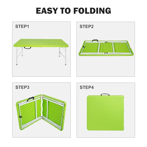 Portable Plastic Folding Table 4ft Heavy Duty Indoor Outdoor Y145657