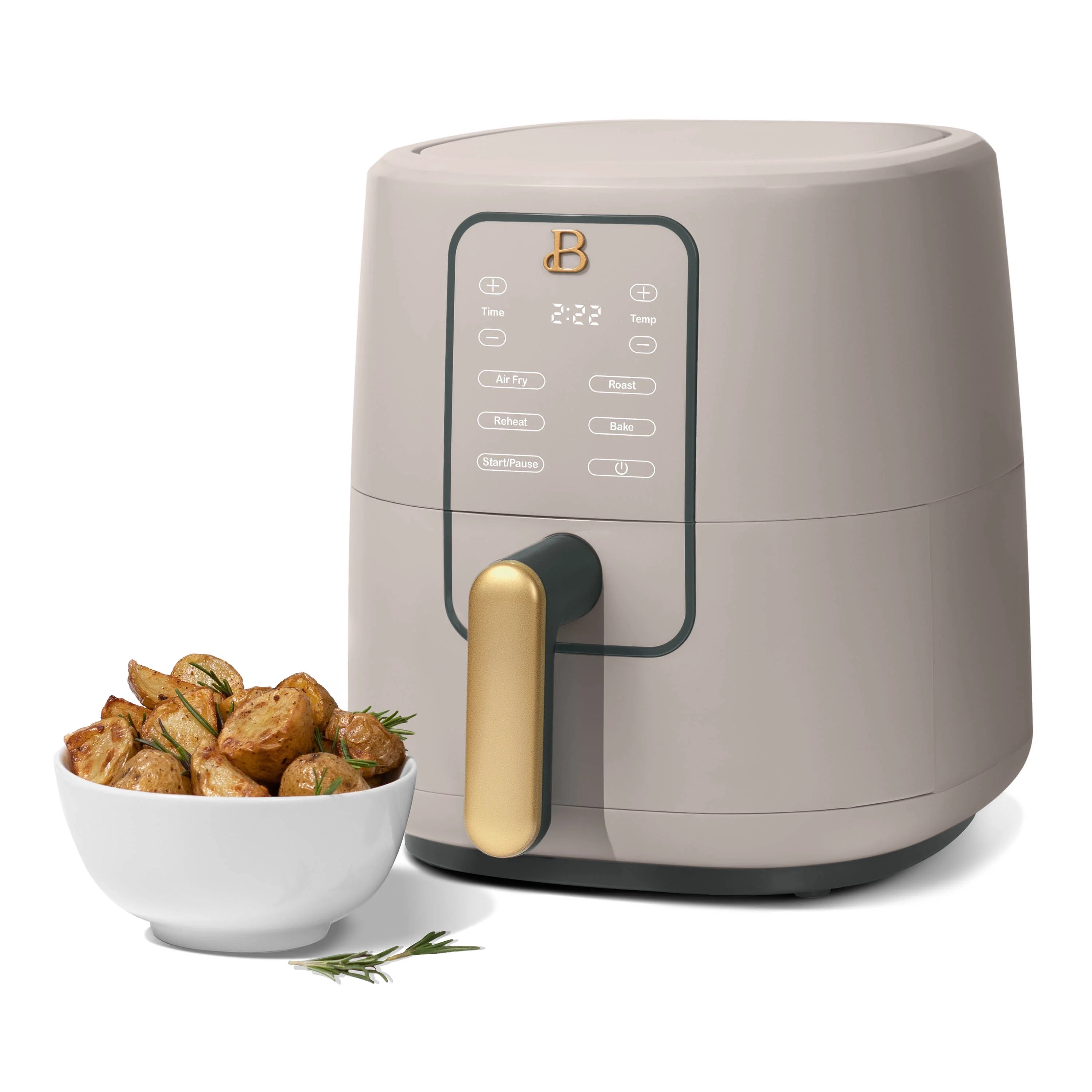Beautiful 3 Qt Air Fryer with TurboCrisp Technology, Porcini Taupe by Drew Barrymore C9150