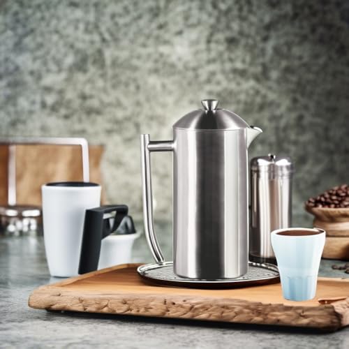 Frieling Double-Walled Stainless-Steel French Press Coffee Maker, 17 oz D60799