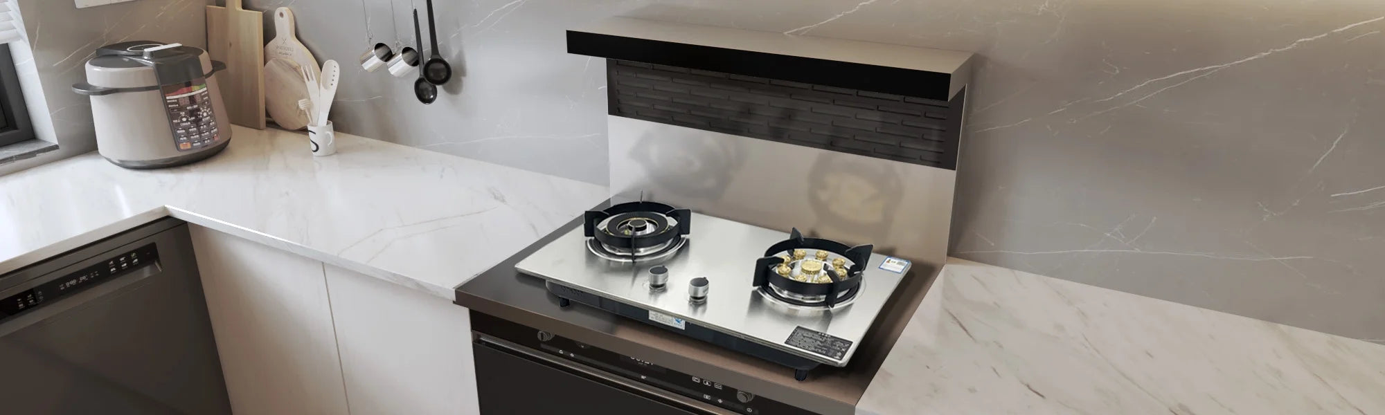 28'' Stainless Built-in Propane Gas Stove Double Burner S57899