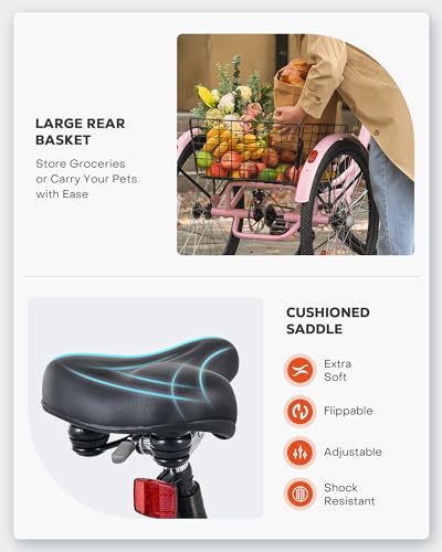 Viribus Electric Tricycle for Adults, 350W, 7 Speed, Removable Battery O6671