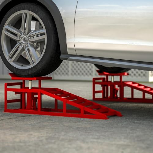 2 Pack Hydraulic Car Ramps 5T Low Profile Vehicle Lift Service Ramps U573399
