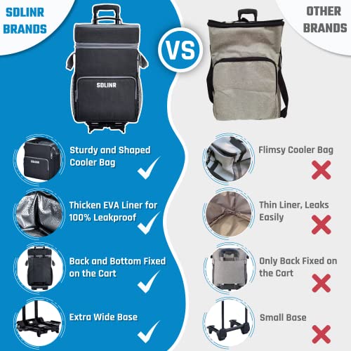 72-Can Rolling Cooler, Leakproof Insulated Bag with Wheels and Handle H114353