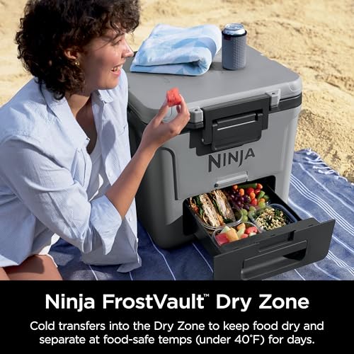 Ninja FrostVault 45QT Cooler with Wheels, Lakeshore Blue M1144