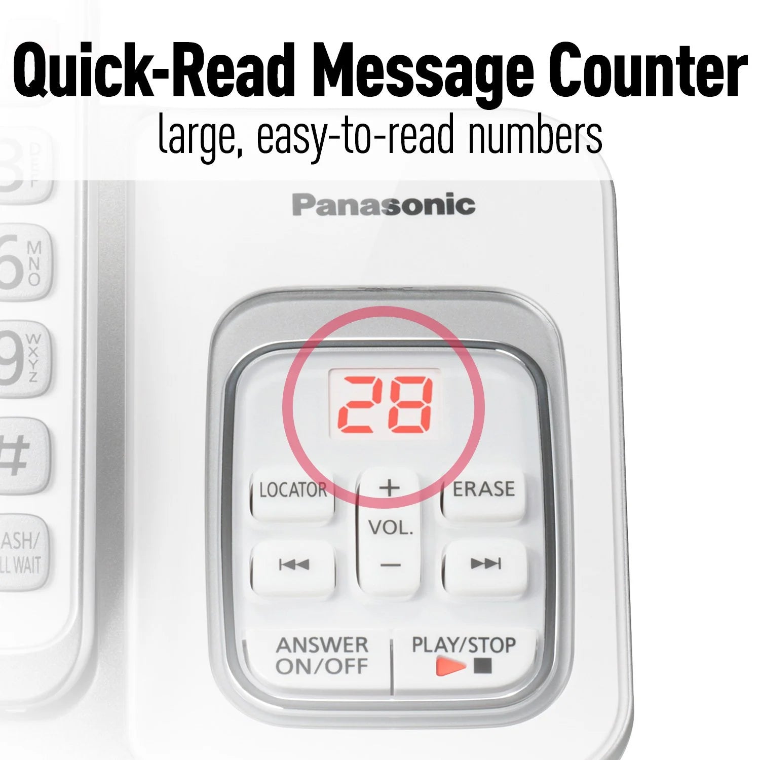 Panasonic Expandable Cordless Phone System with Answering Machine - 3 Handsets - KX-TGD533W K77207