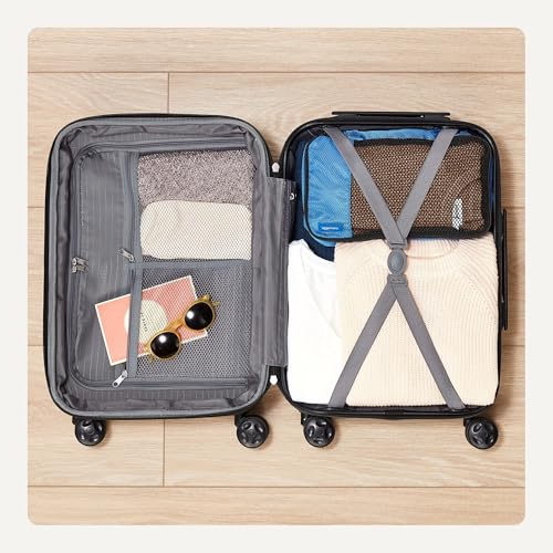 Amazon Basics 21" Hardside Carry-On Luggage with Wheels, Expandable, Black L489
