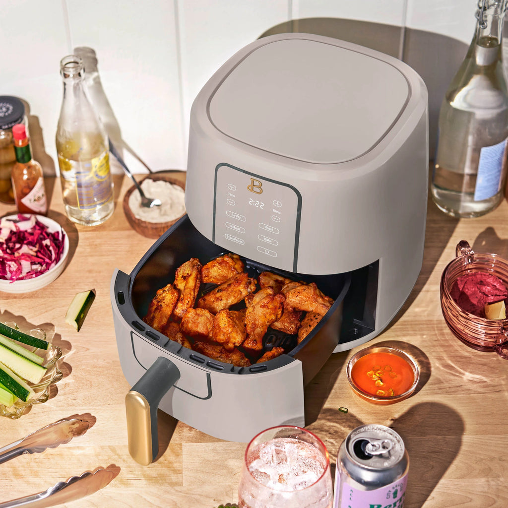 Beautiful 3 Qt Air Fryer with TurboCrisp Technology, Porcini Taupe by Drew Barrymore C9150