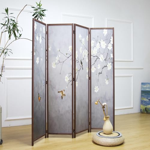 6 Panel Room Divider Screen, Double Faced, Mountain Landscape, 67" H x 94.5" W B114
