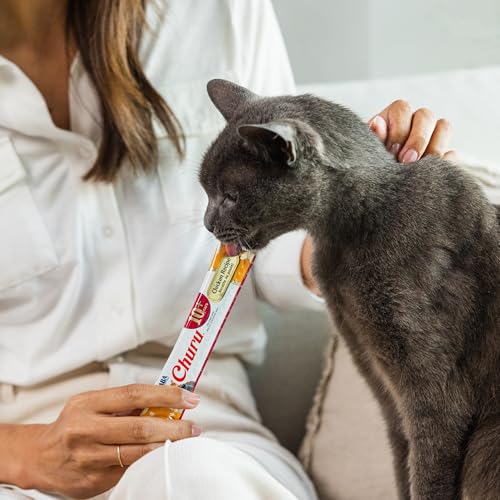 INABA Churu for Senior 10+ Creamy Lickable Cat Treats, Tuna & Chicken, 40 Tubes D3392