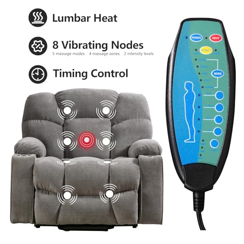 CANMOV Oversized Power Lift Recliner Chair for Elderly, Dual Motor, Brown C110