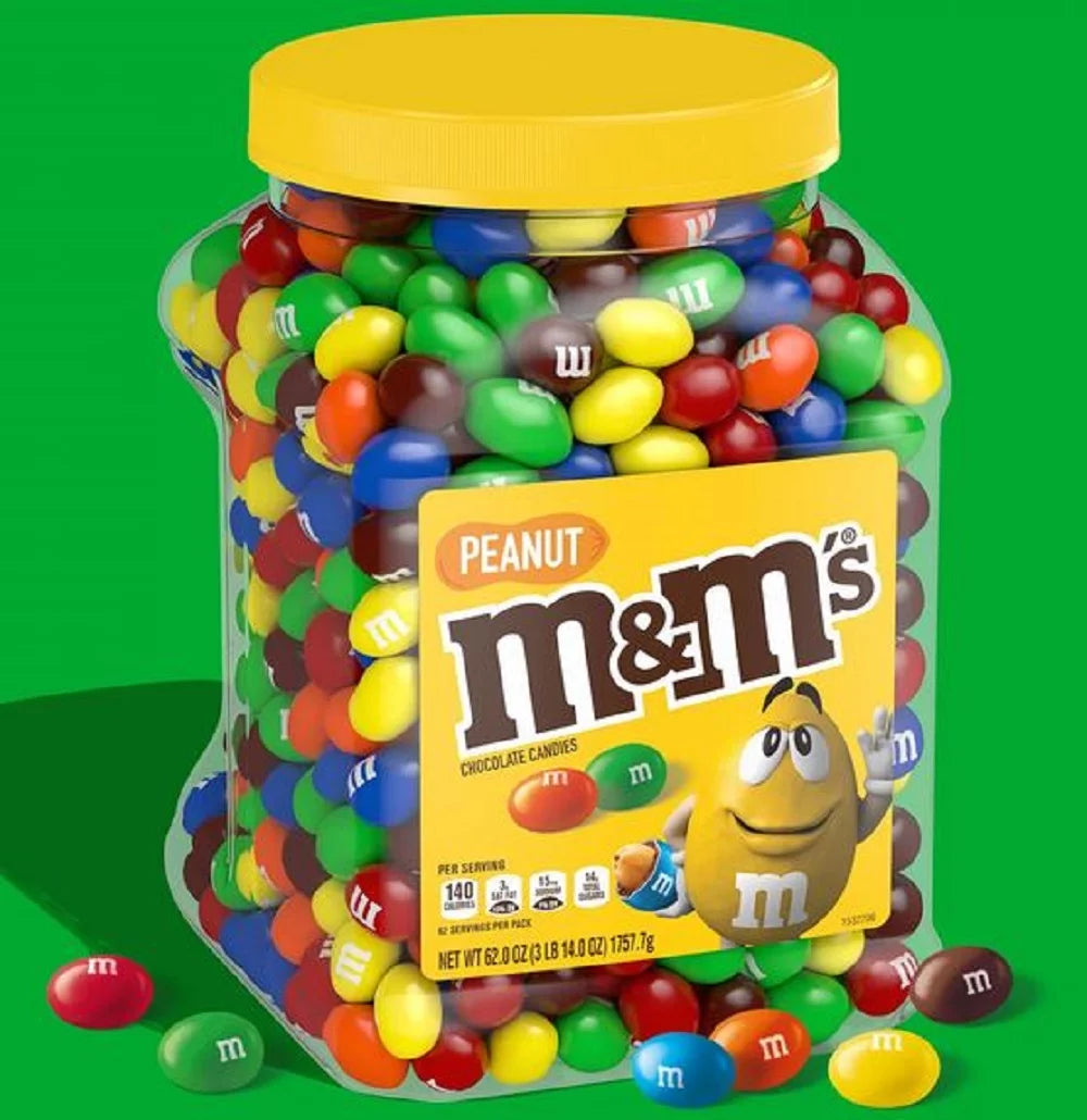 M&Ms Peanut Chocolate Candy, 62 oz Jar W77988