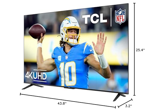 TCL 43-Inch Class S4 4K LED Smart TV with Roku TV, Dolby Vision, HDR, Dolby Atmos E913