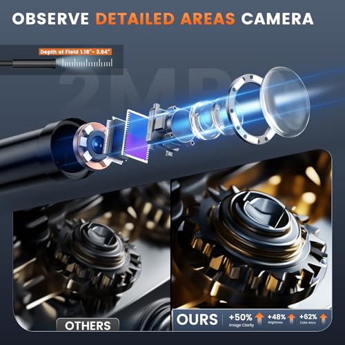 50FT Oiiwak Endoscope Camera with Light 1080P HD 4.3" IPS Screen U522