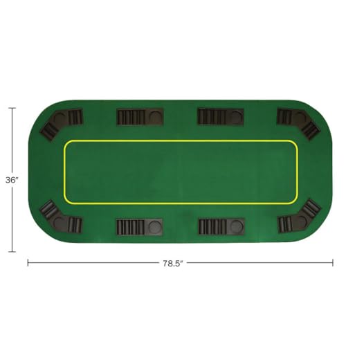 Trademark Poker 80-inch Foldable Poker Table Top with Cupholders and Chip Trays, Green N625