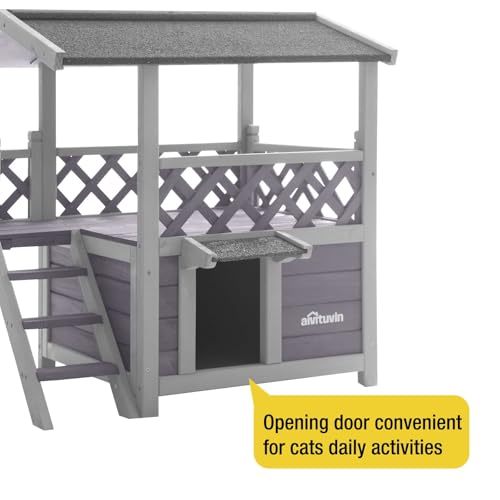 Aivituvin Cat House Outdoor Indoor Insulated Shelter with Escape Door R3178