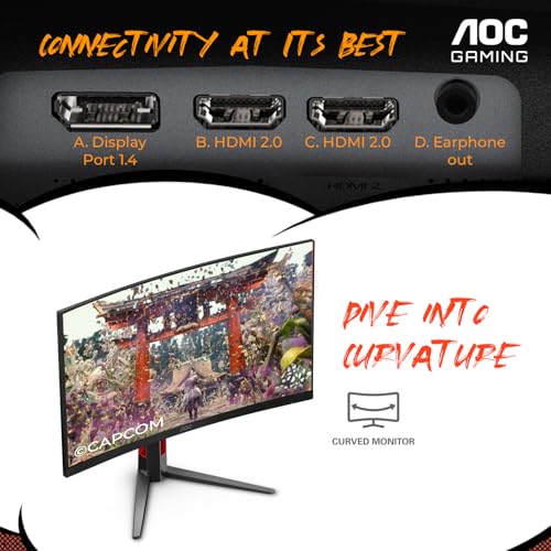AOC 24G4 24" Gaming Monitor, Full HD IPS, 180Hz 1ms Y482158