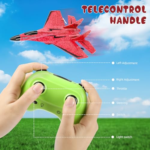RC Plane Remote Control Airplane Toy 2.4GHz with Lights for Adults Kids I576