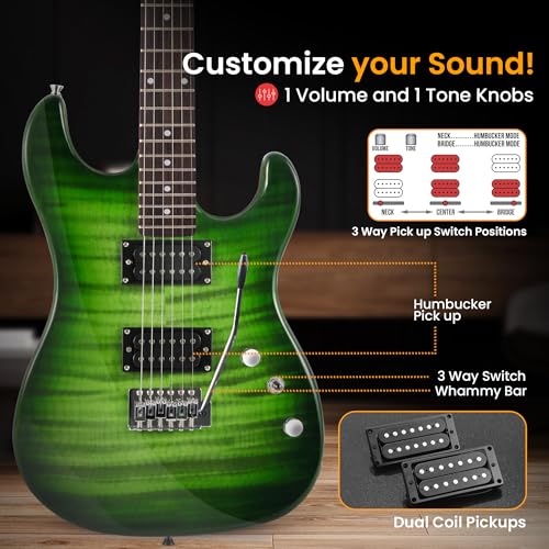 Pyle Electric Guitar Kit with Amp, 39" Blue M5028