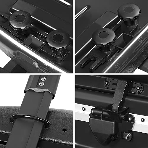 DNA MOTORING Rooftop Cargo Box Lockable Car Top Storage Case 110 Lbs Textured Black P1853