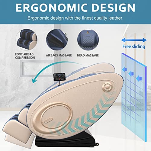 Massage Chair with Bluetooth Speaker, Zero Gravity Full Body Air Pressure Recliner G67713