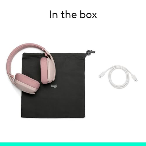 Logitech Zone Vibe 100 Wireless Over Ear Headset with Noise Canceling Microphone, Off White A852