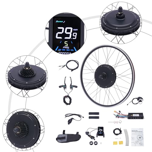 Electric Bike Conversion Kit 48V 1000W 700C Front/Rear Hub Motor with LCD Display R6066