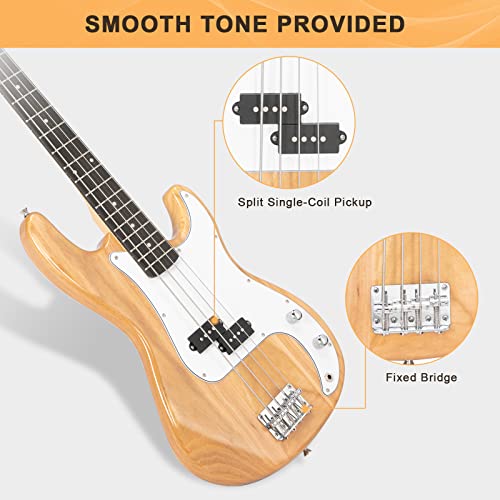 GLARRY Full Size Electric Bass Guitar Beginner Kit 4 String with Amp and Accessories S4156