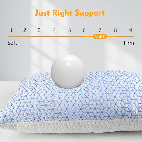 Shredded Memory Foam Pillows King Size Set of 2, Cooling Adjustable Y9020