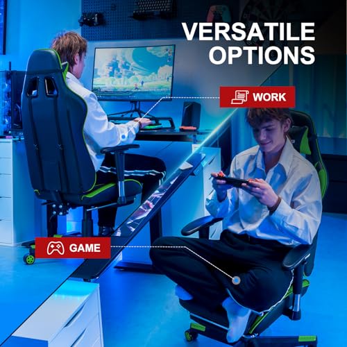 GTRACING Gaming Chair with Footrest, Blue R841