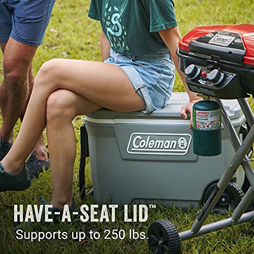 Coleman Classic Series Insulated Rolling Cooler, 65-Quart, Leak-Resistant F832