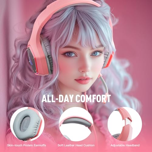 EKSA E1000 Gaming Headset with Noise Canceling Mic, 7.1 Surround Sound, Blue A702814