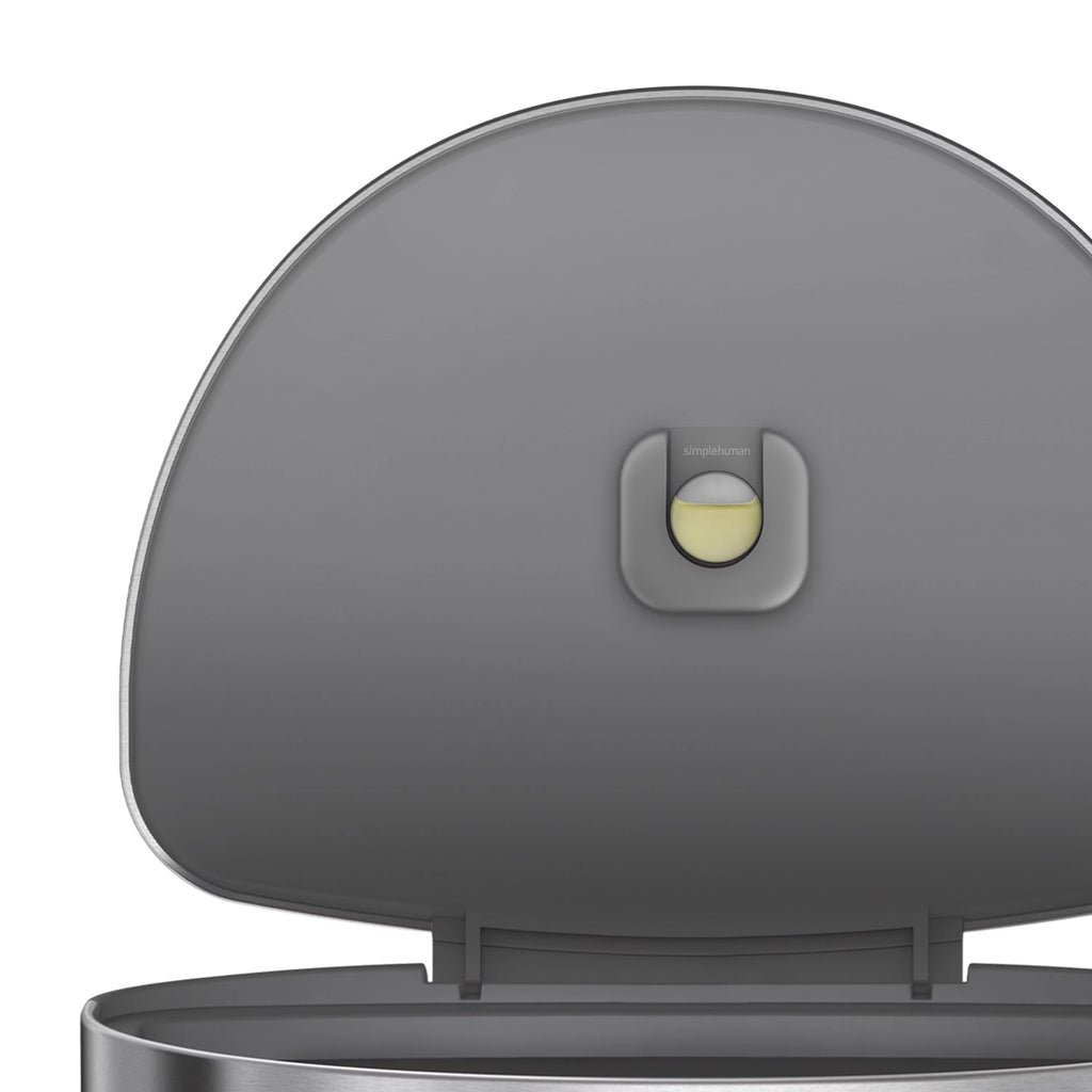 simplehuman 45 Liter Stainless Steel Semi-Round Step Trash Can with Soft-Close Lid T1432