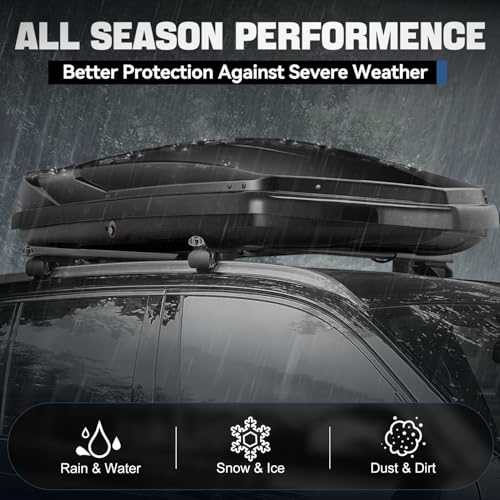 Auto Dynasty Hard Shell Roof Top Car Storage Cargo Carrier, Glossy Black L344