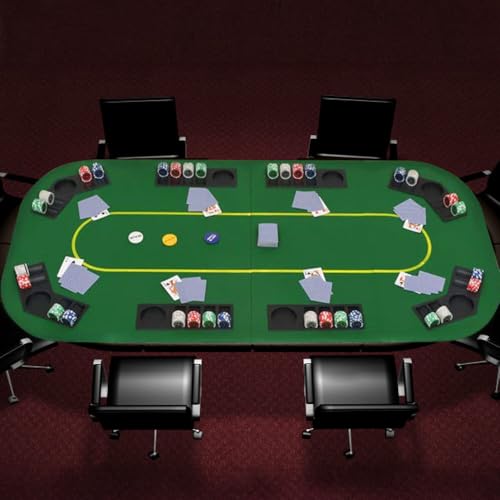 Trademark Poker 80-inch Foldable Poker Table Top with Cupholders and Chip Trays, Green N625