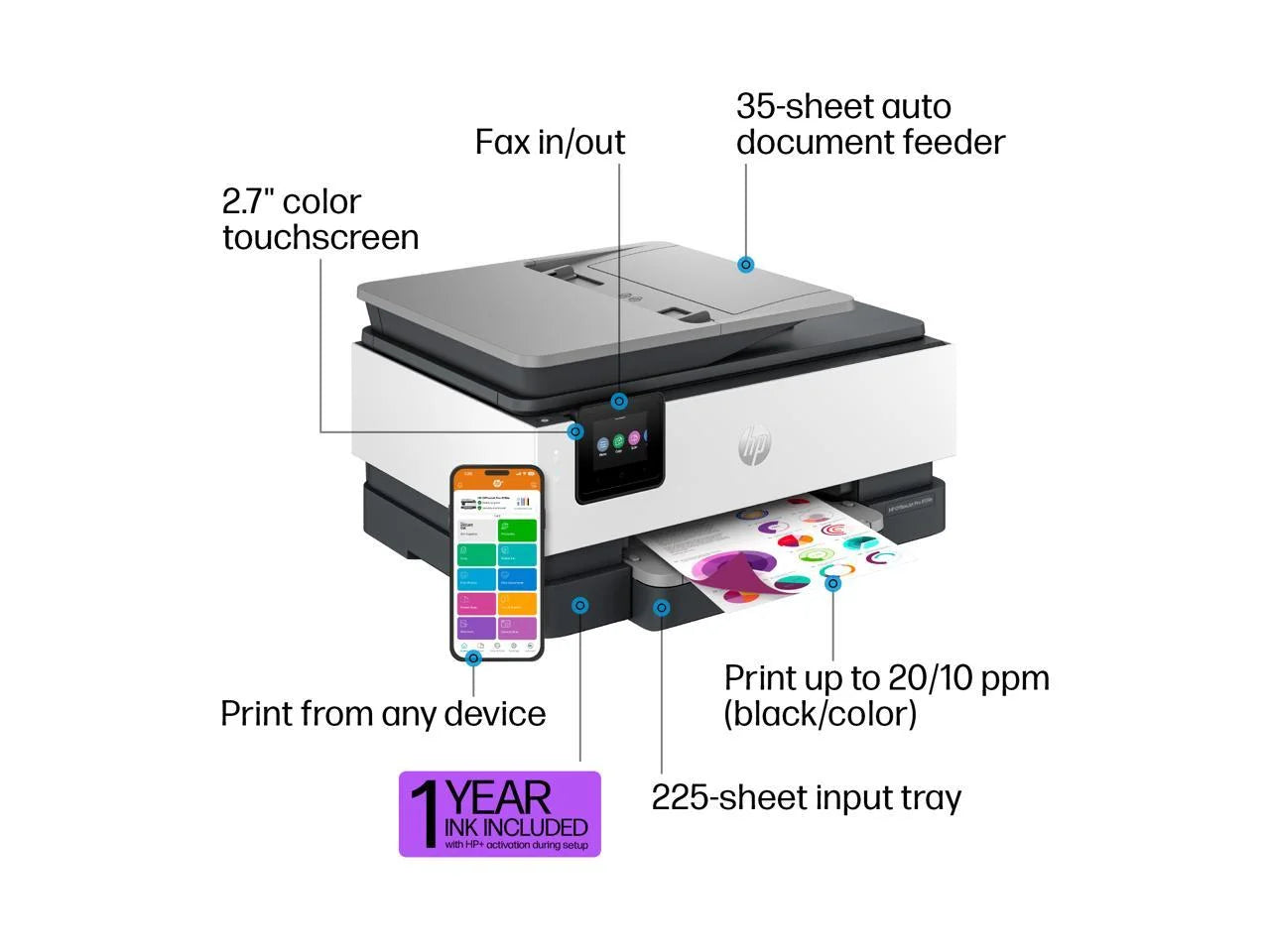 HP OfficeJet Pro 8139e All-in-One Printer with 1 Year Instant Ink D137301
