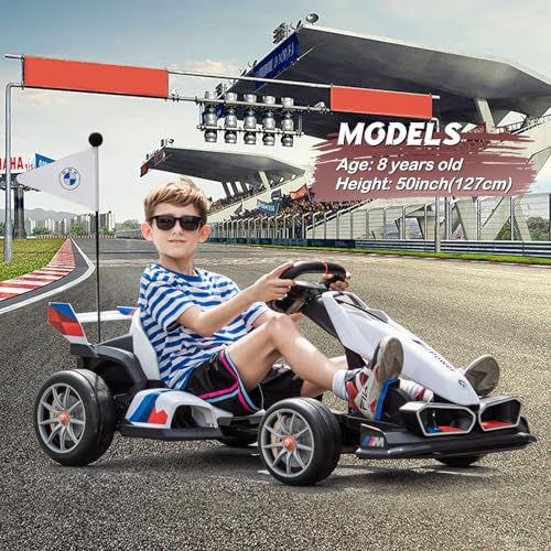 BMW Licensed 36V Electric Drift Go Kart for Kids, 7.5 MPH, Black W284