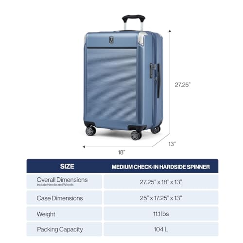 Travelpro Platinum Elite Hardside Expandable Carry-On Luggage, 8 Wheel Spinner, TSA Lock, 20-Inch X826544