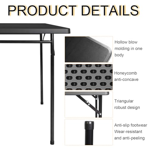 3ft Rectangular Plastic Folding Table for Indoor Outdoor Use A448
