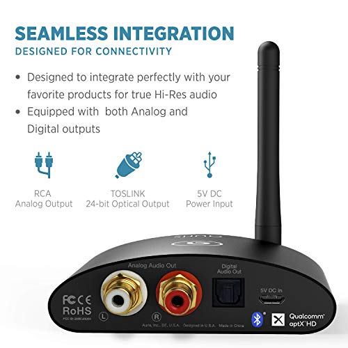 Auris Blume HD Long Range Bluetooth 5.3 Music Receiver with Audiophile DAC F3679