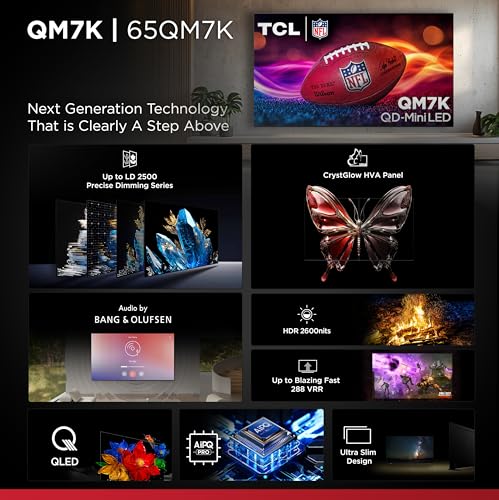 TCL 55-Inch Class QM7K Series QD-Mini LED 4K UHD Google Smart TV S7338