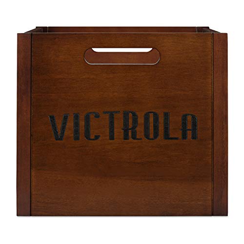 Victrola Wooden Record Crate Tabletop Vinyl Album Holder, Espresso P572466