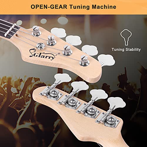 GLARRY Full Size Electric Bass Guitar Beginner Kit 4 String with Amp and Accessories S4156