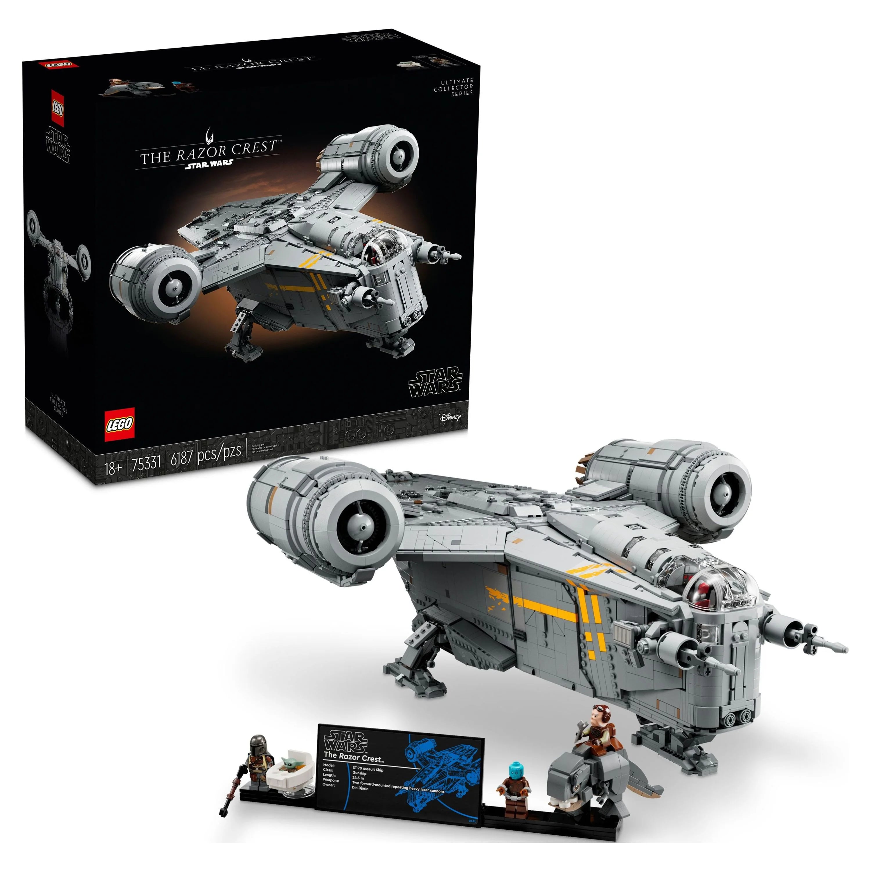 LEGO Star Wars The Razor Crest 75331 UCS Set, Ultimate Collectors Series Starship Model Kit for Adults, Large Iconic The Mandalorian Memorabilia Collectable
