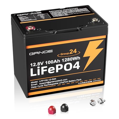 2-Pack 12V 100Ah LiFePO4 Automotive Batteries with 100A BMS, Group 24 S3875
