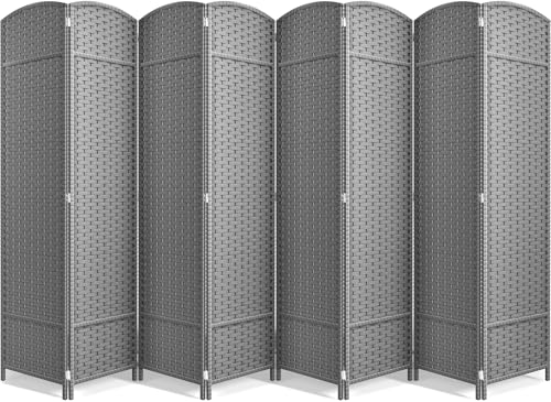 Sorbus 8-Panel Black Room Divider, 6 ft Tall Folding Privacy Screen T242
