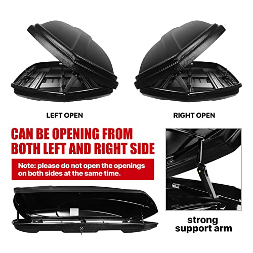 DNA MOTORING Rooftop Cargo Box Lockable Car Top Storage Case 110 Lbs Textured Black P1853