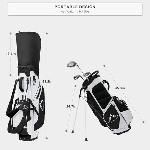 Lightweight Golf Stand Bag with 5-Way Dividers and 8 Pockets K5013