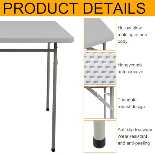 3ft Rectangular Plastic Folding Table for Indoor Outdoor Use A448